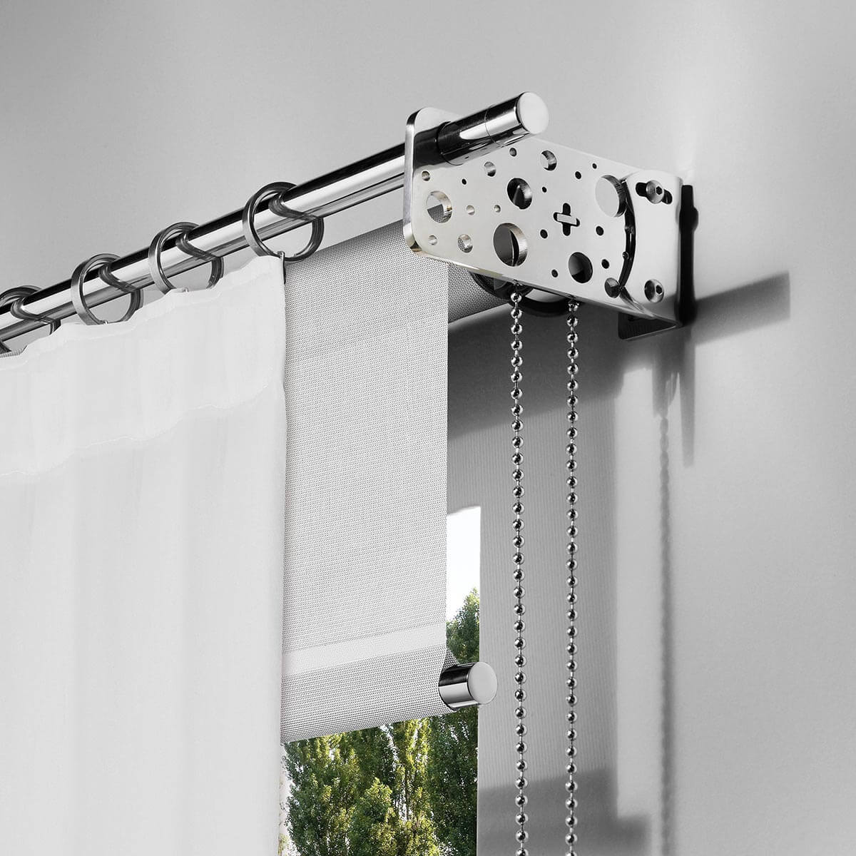 Chain-operated roller blind, Linette double , Free hanging. Pronema