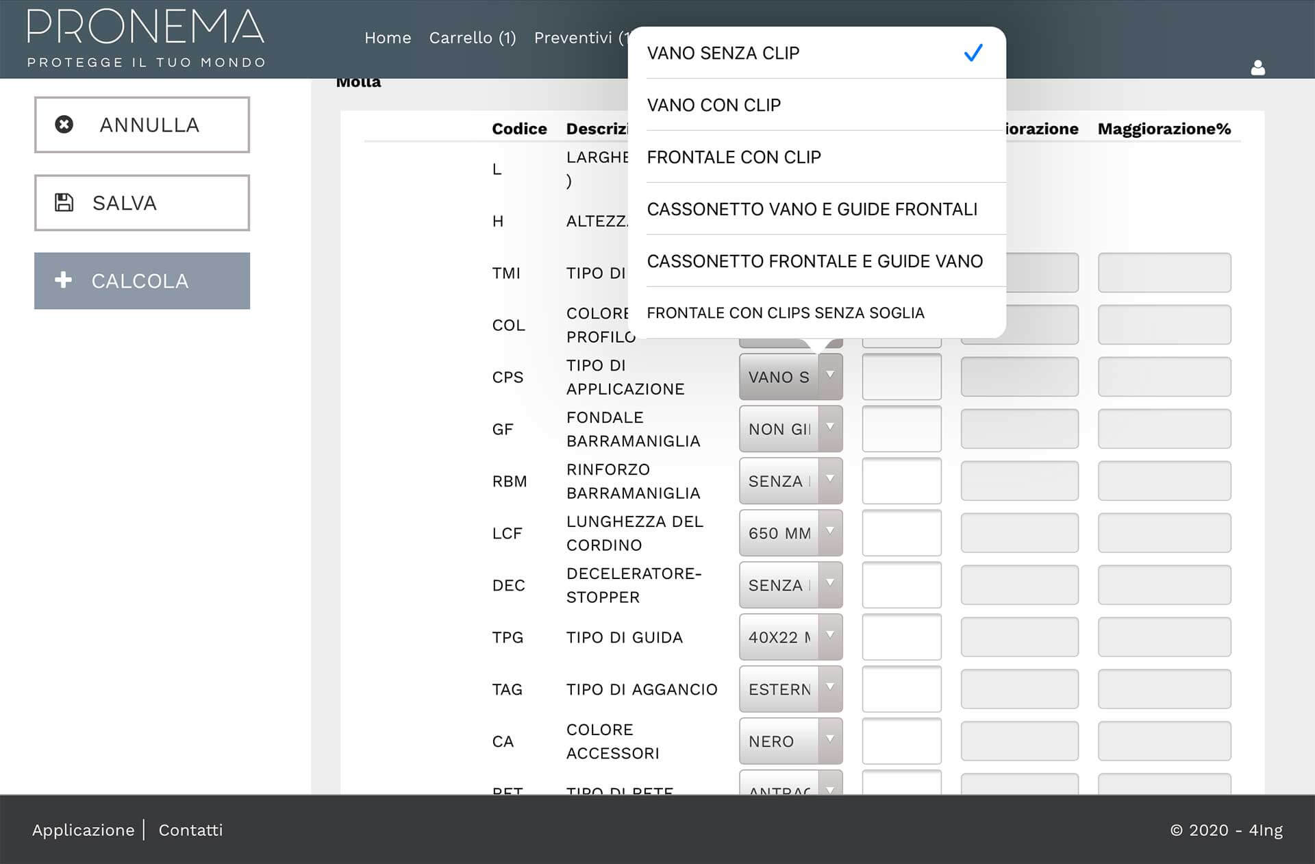 Configuratore Pronema P4B